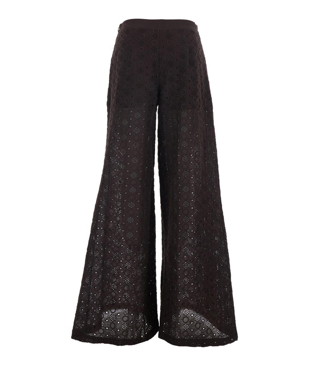 PINKO Коричневые хлопковые прямые брюки, фото 2