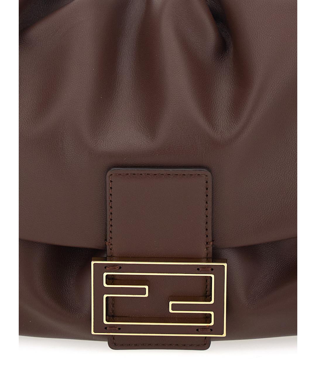 FENDI Коричневая кожаная сумка через плечо, фото 3