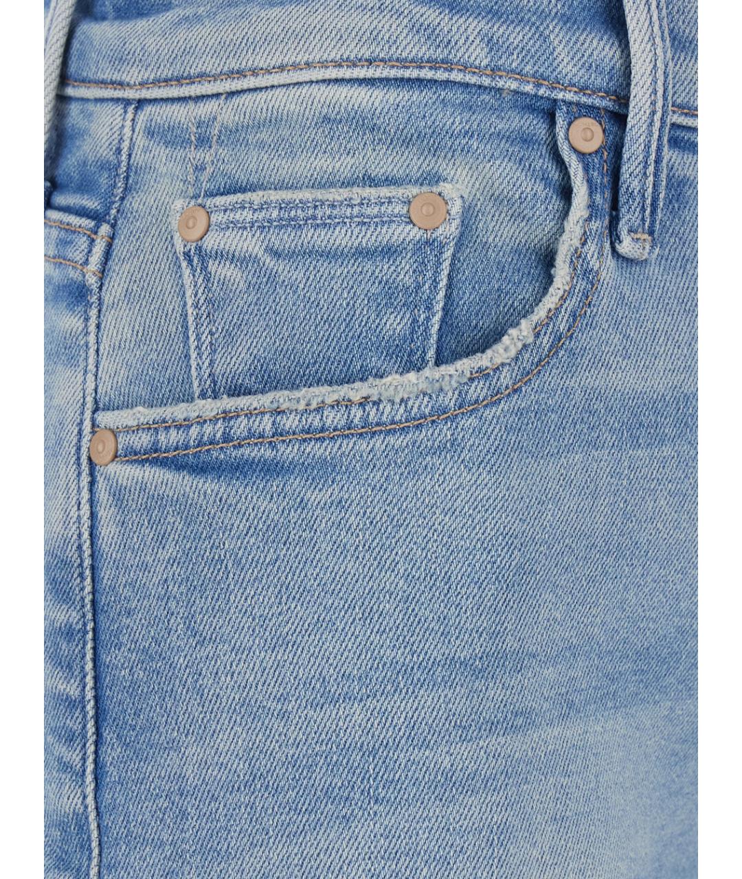 MOTHER Голубые хлопковые прямые джинсы, фото 3