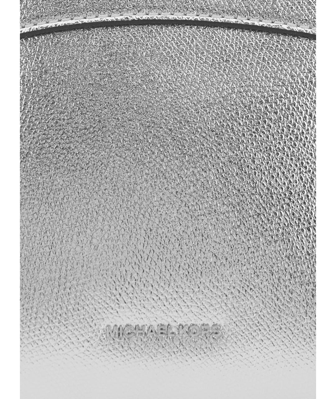 MICHAEL MICHAEL KORS Серебряная кожаная сумка через плечо, фото 3