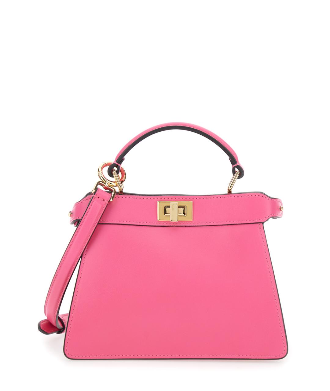 FENDI Розовая кожаная сумка тоут, фото 1