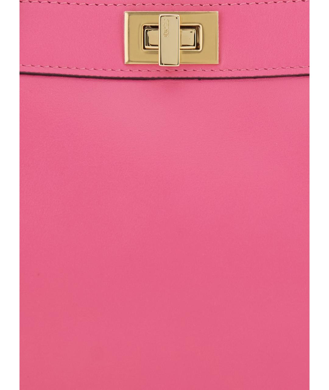 FENDI Розовая кожаная сумка тоут, фото 3