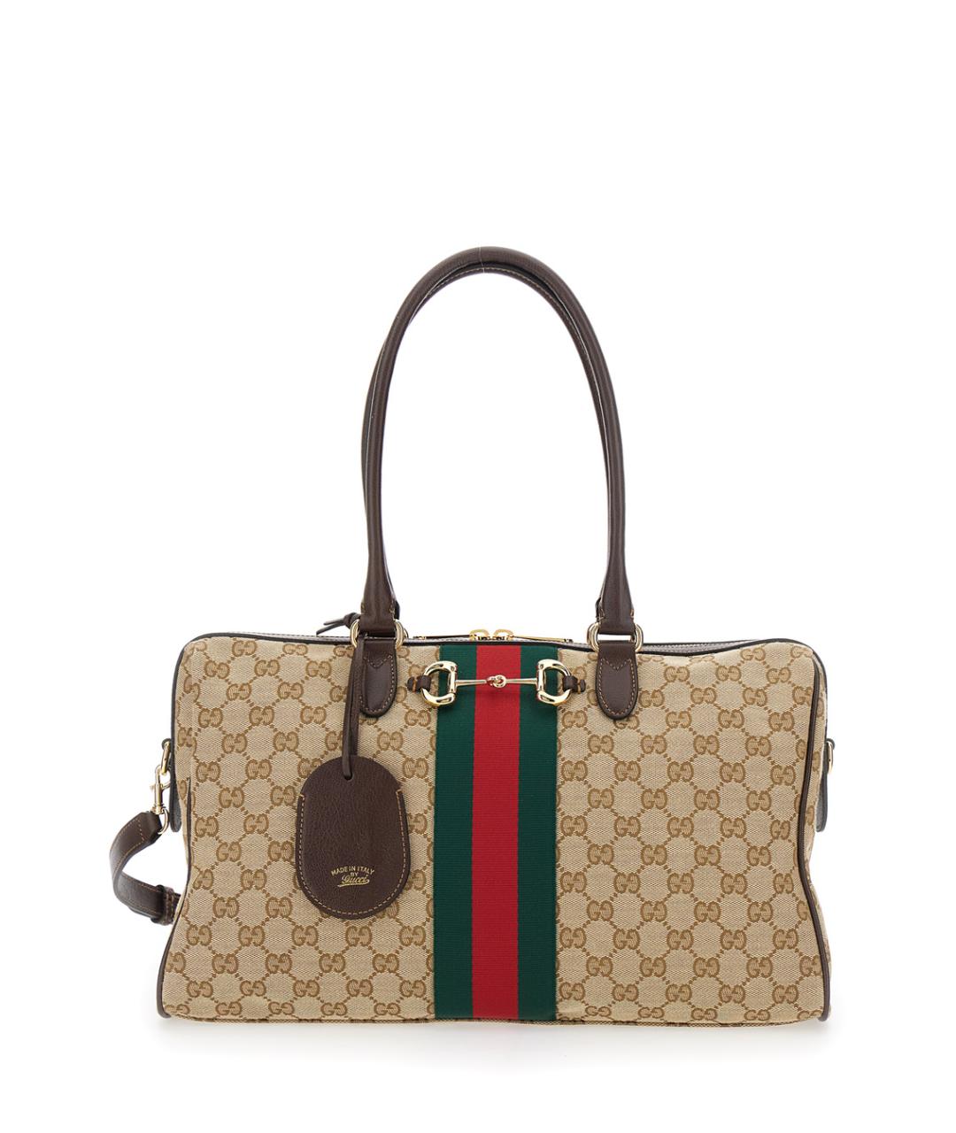 GUCCI Бежевая тканевая сумка через плечо, фото 1