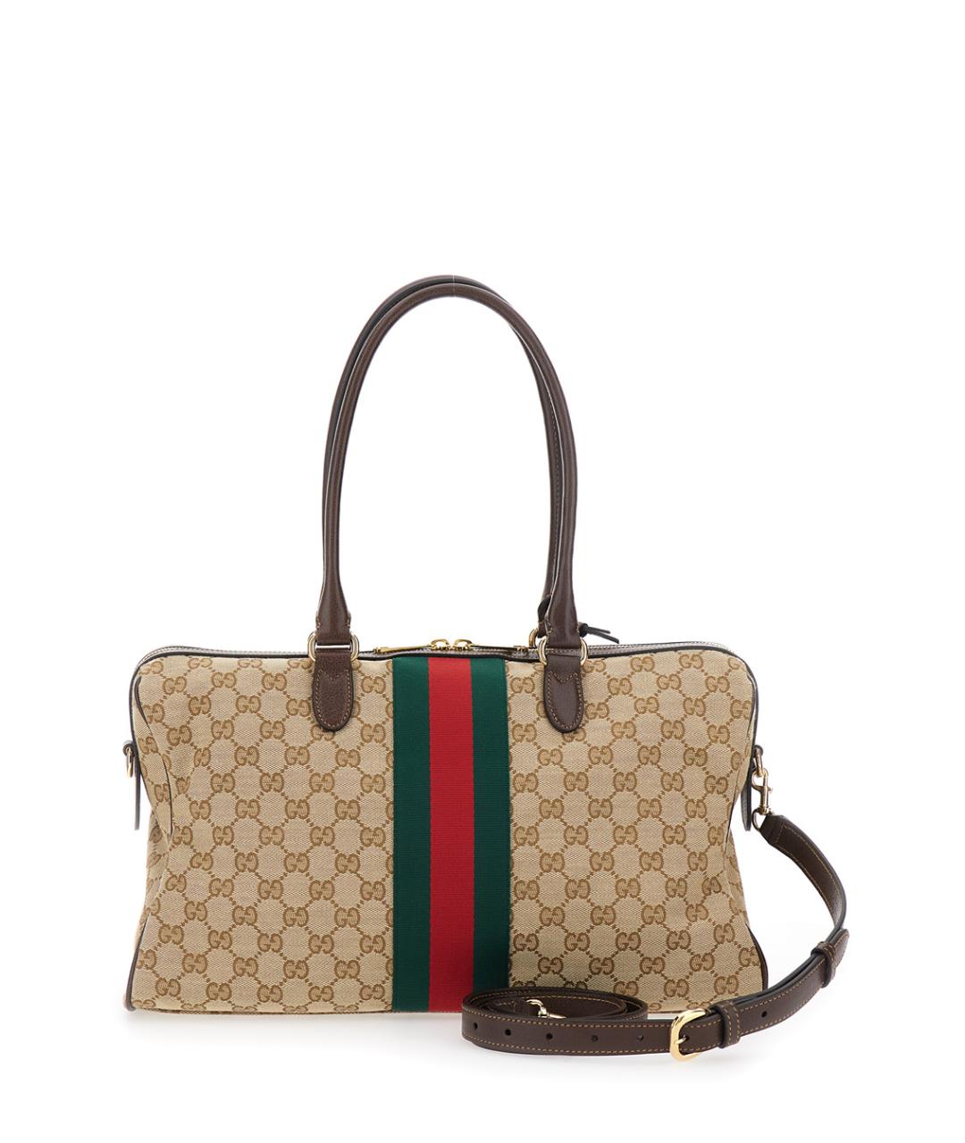 GUCCI Бежевая тканевая сумка через плечо, фото 2