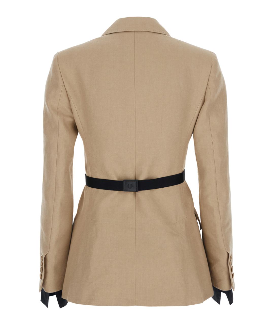 MAX MARA Бежевый льняной жакет/пиджак, фото 2