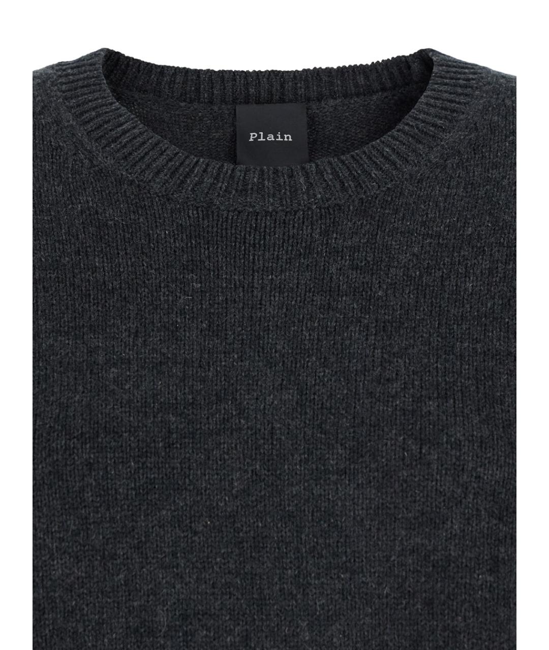 PLAIN Антрацитовый кашемировый джемпер / свитер, фото 3