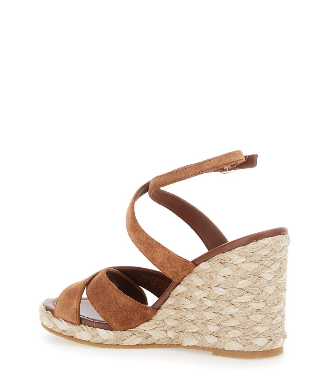 STUART WEITZMAN Коричневые кожаные эспадрильи, фото 3