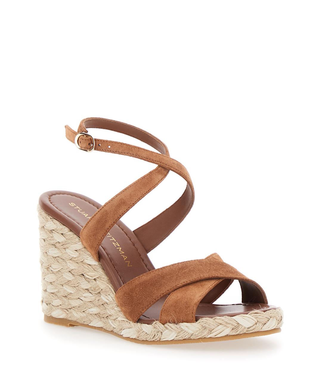 STUART WEITZMAN Коричневые кожаные эспадрильи, фото 2