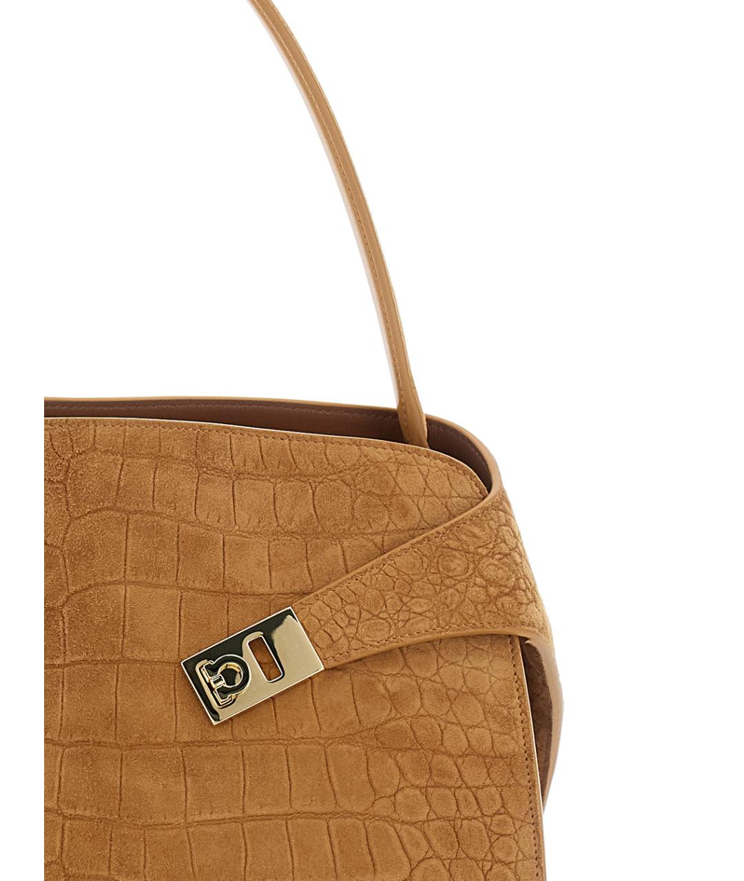 FERRAGAMO Бежевая кожаная сумка тоут, фото 3