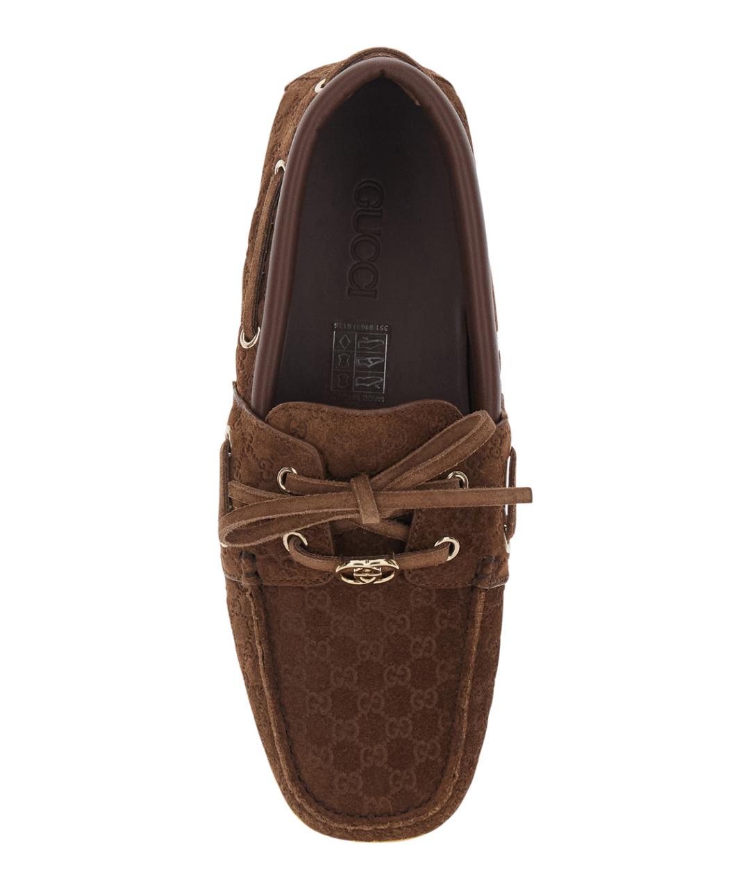 GUCCI Коричневые замшевые лоферы, фото 4