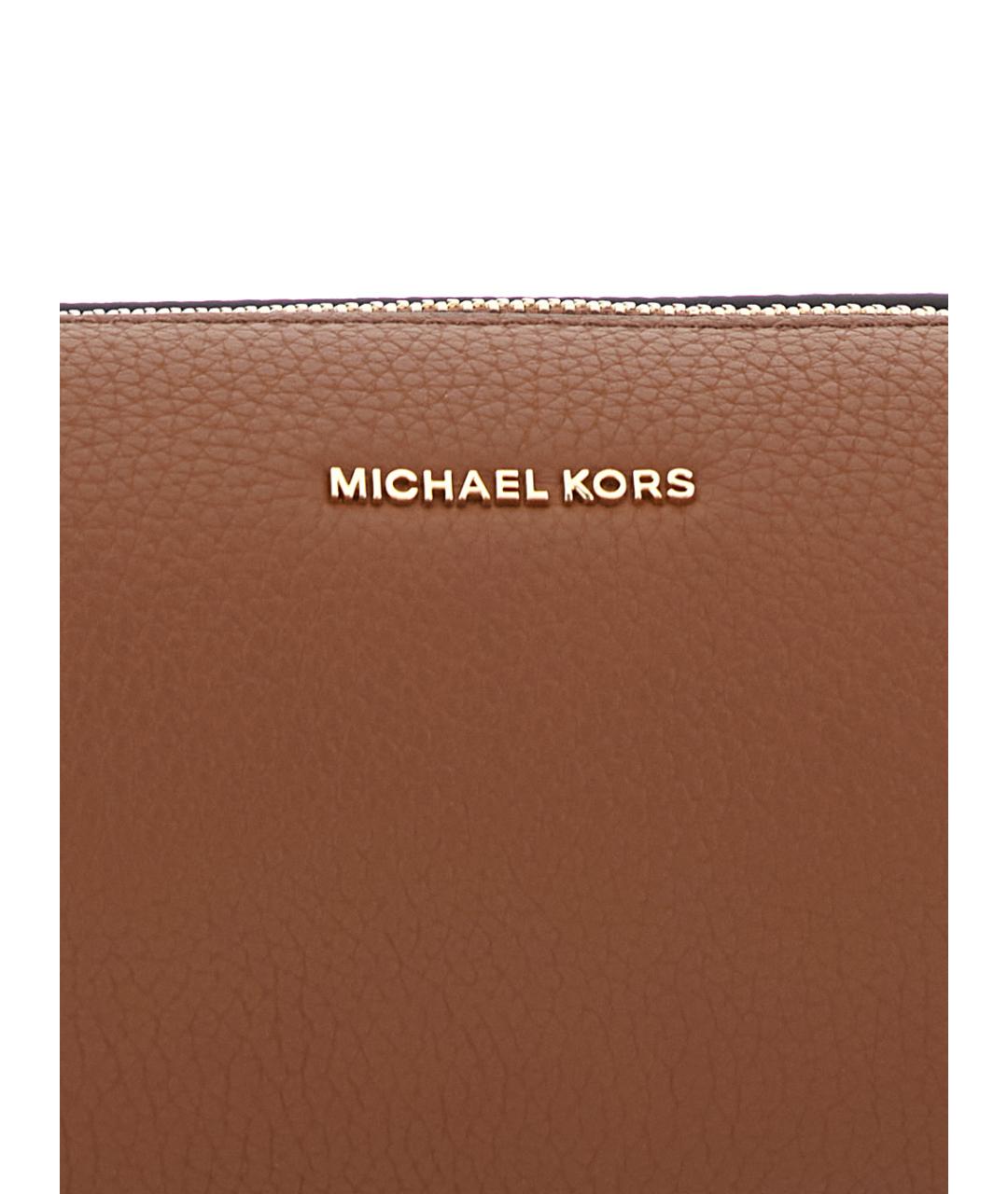 MICHAEL MICHAEL KORS Коричневая кожаная сумка через плечо, фото 3