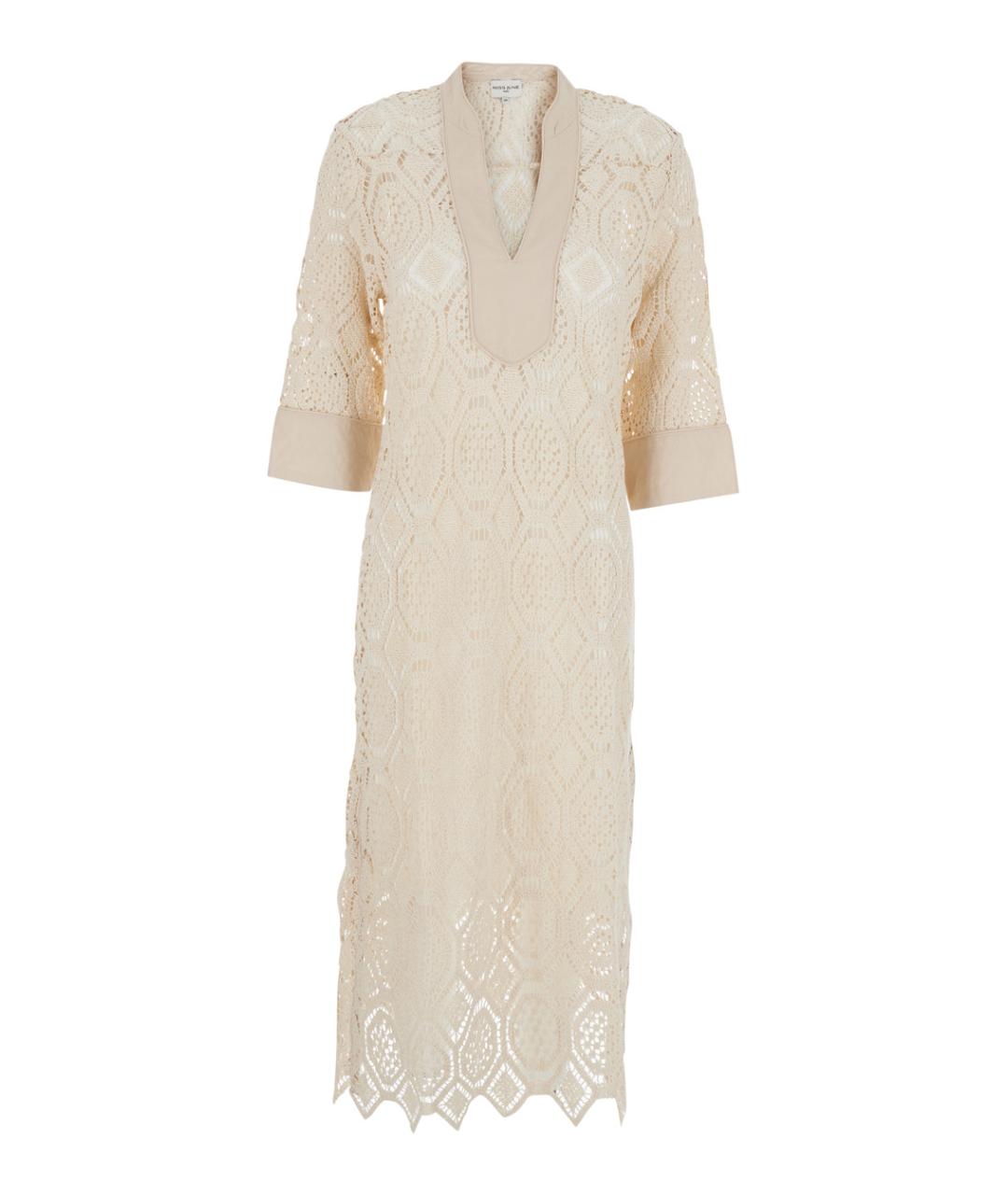 MISS JUNE Бежевое хлопковое повседневное платье, фото 1