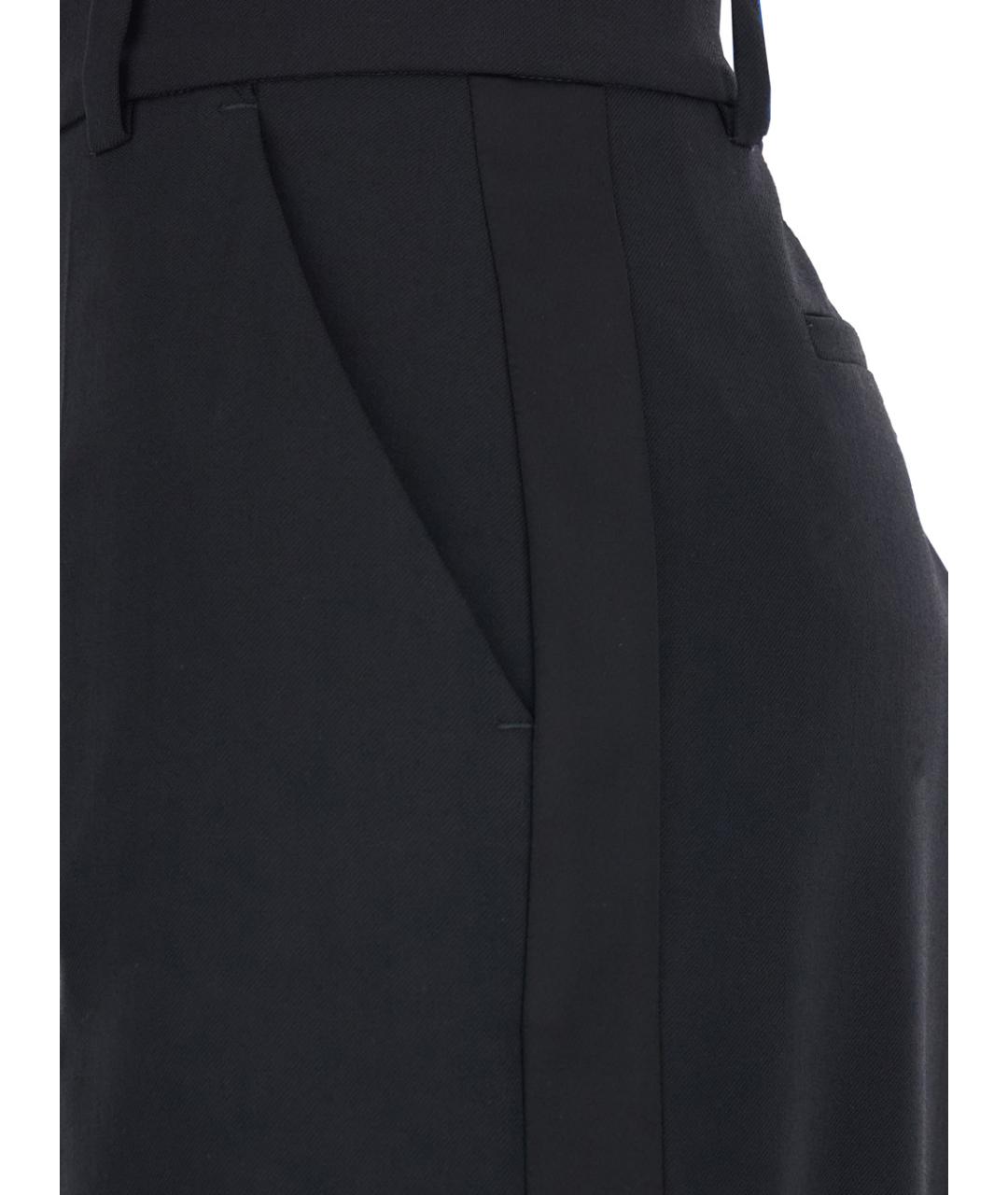 P.A.R.O.S.H. Черные шерстяные прямые брюки, фото 3