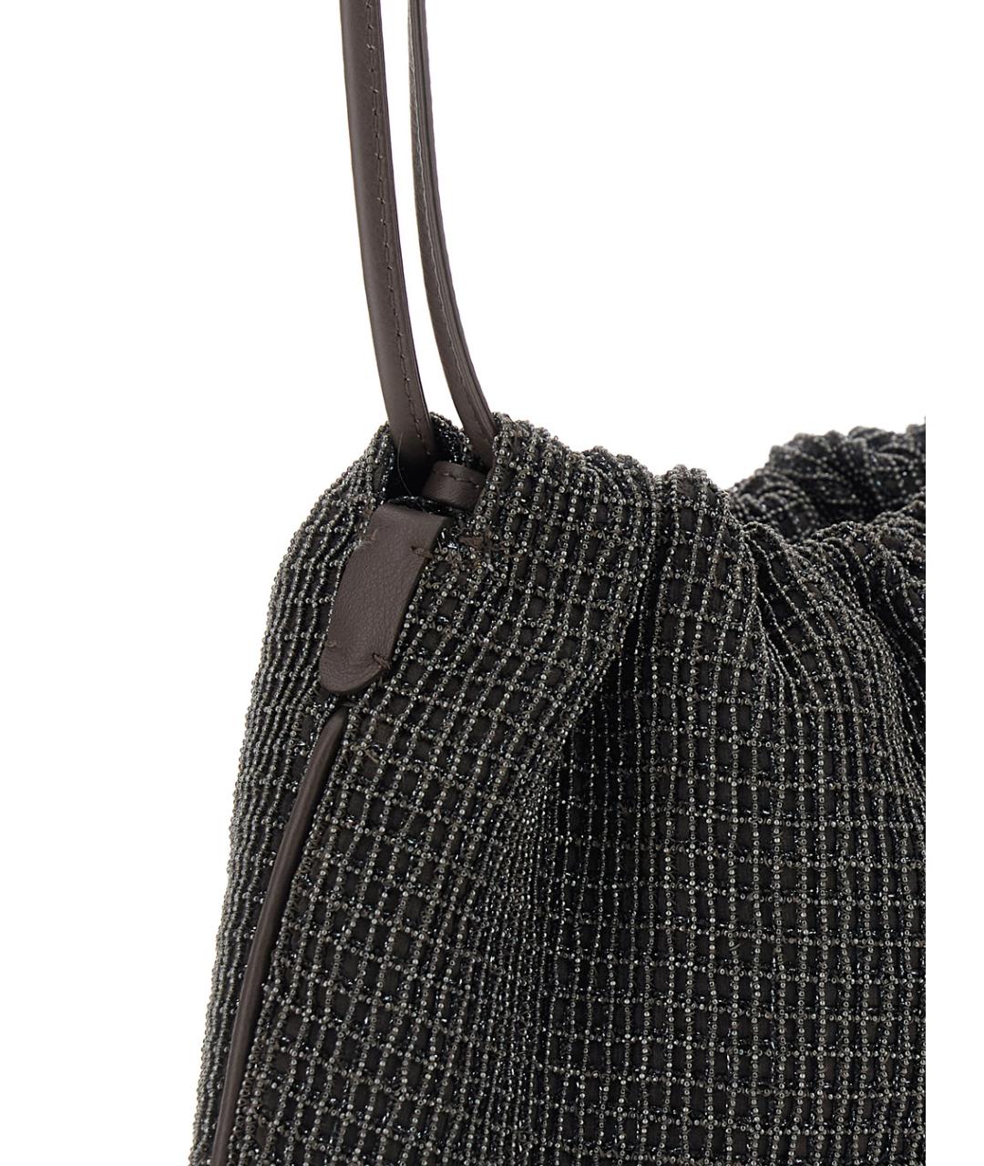 BRUNELLO CUCINELLI Черная сумка через плечо, фото 3