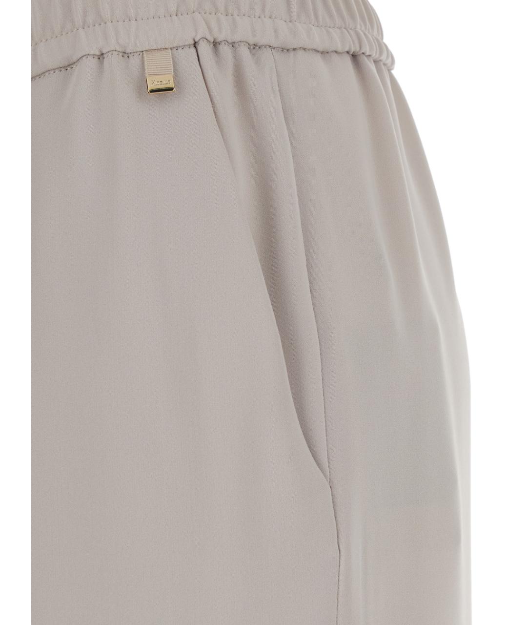 HERNO Бежевые полиэстеровые прямые брюки, фото 3