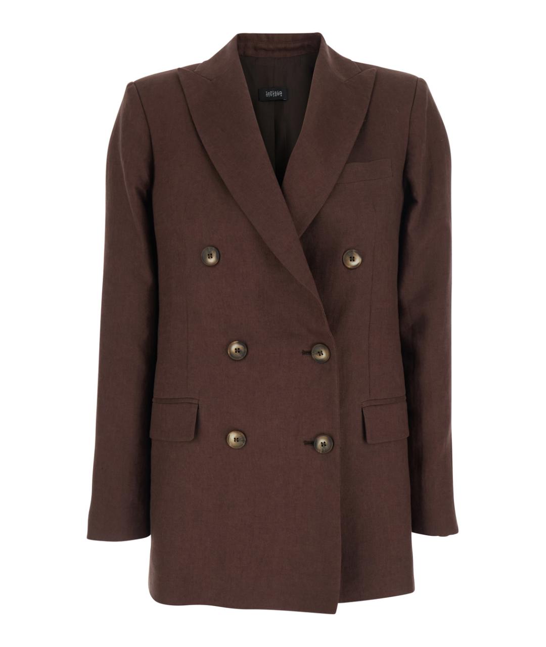 PLAIN Коричневый льняной жакет/пиджак, фото 1