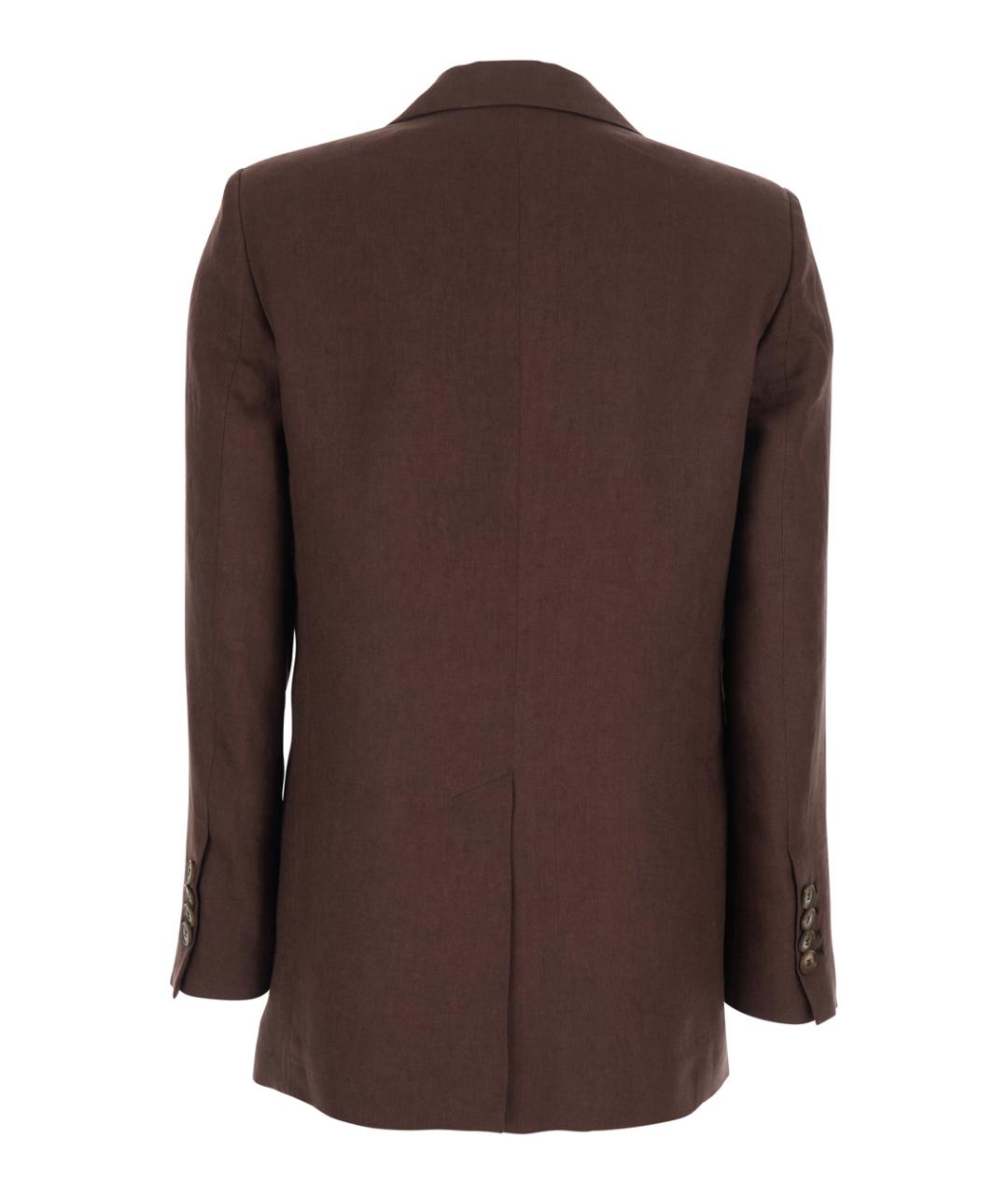 PLAIN Коричневый льняной жакет/пиджак, фото 2