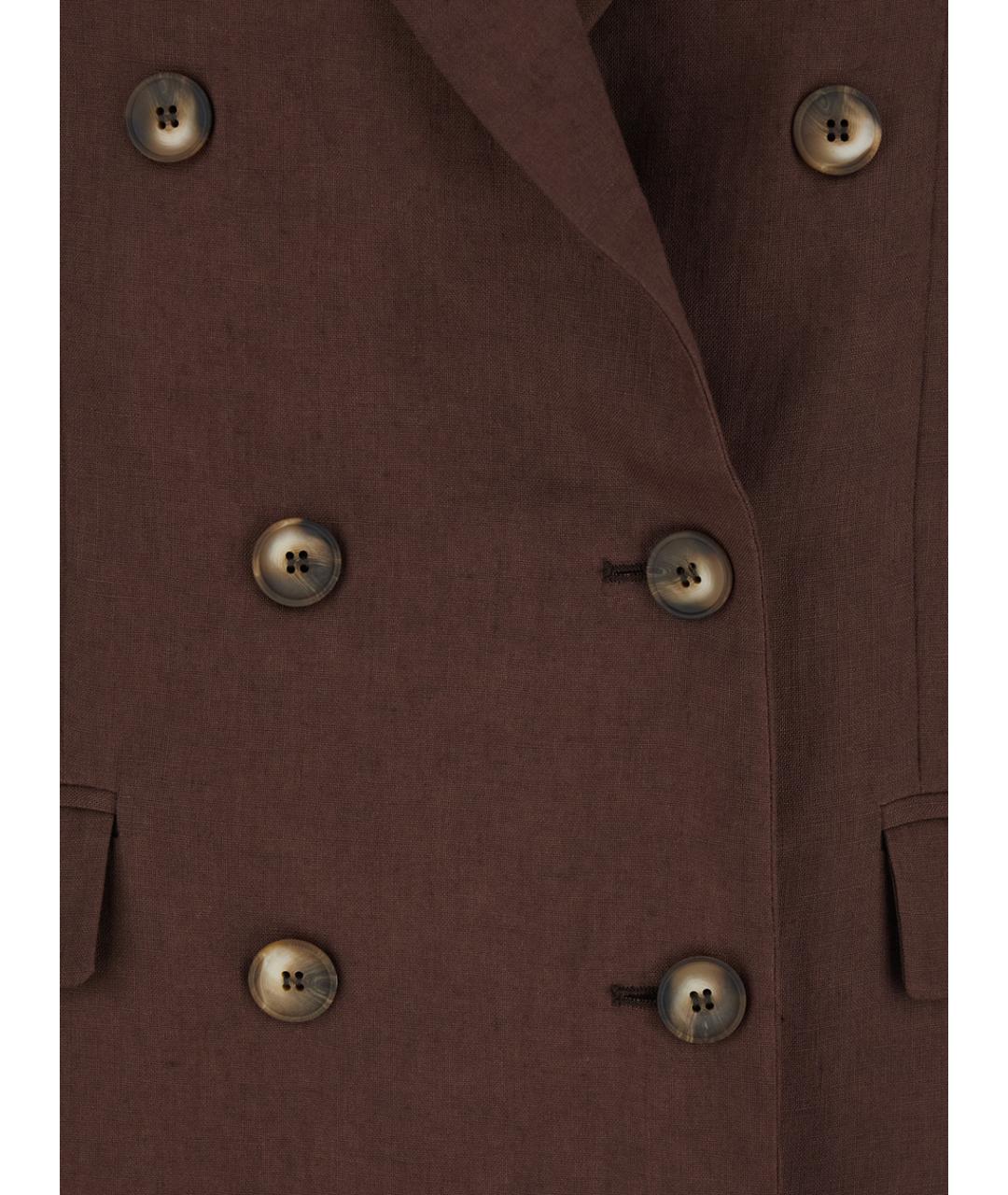 PLAIN Коричневый льняной жакет/пиджак, фото 3