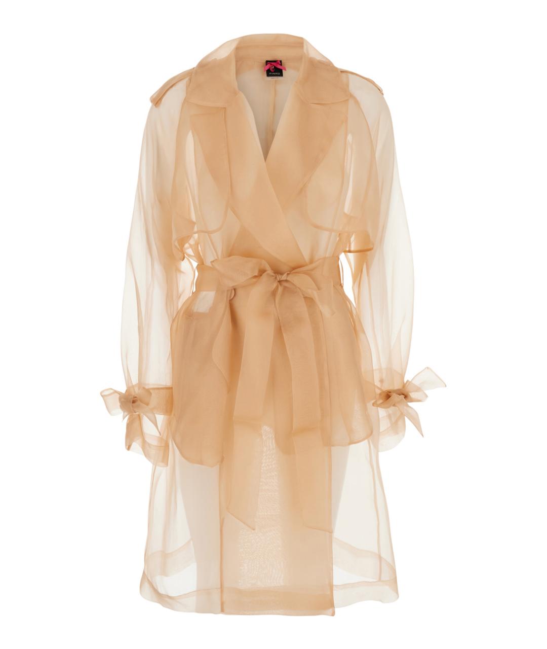 PINKO Розовый шелковый тренч/плащ, фото 1
