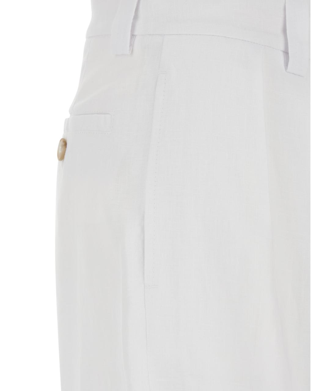 PLAIN Белые льняные шорты, фото 3