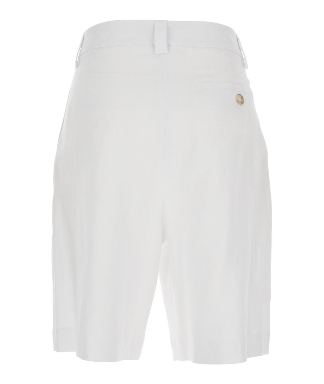 PLAIN Белые льняные шорты, фото 2