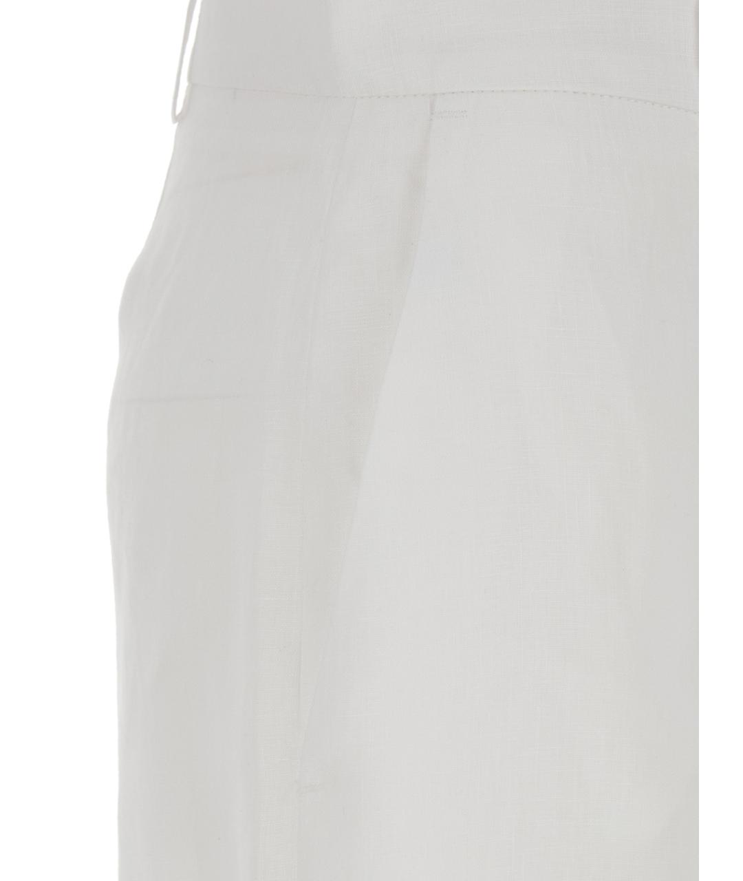 PLAIN Белые льняные шорты, фото 3