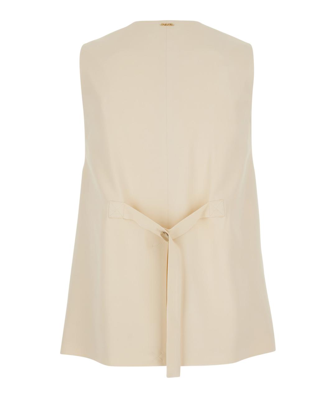 TWIN-SET Бежевый вискозный жилет, фото 2