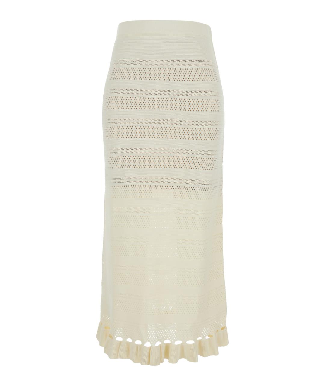 TWIN-SET Белая вискозная юбка миди, фото 1