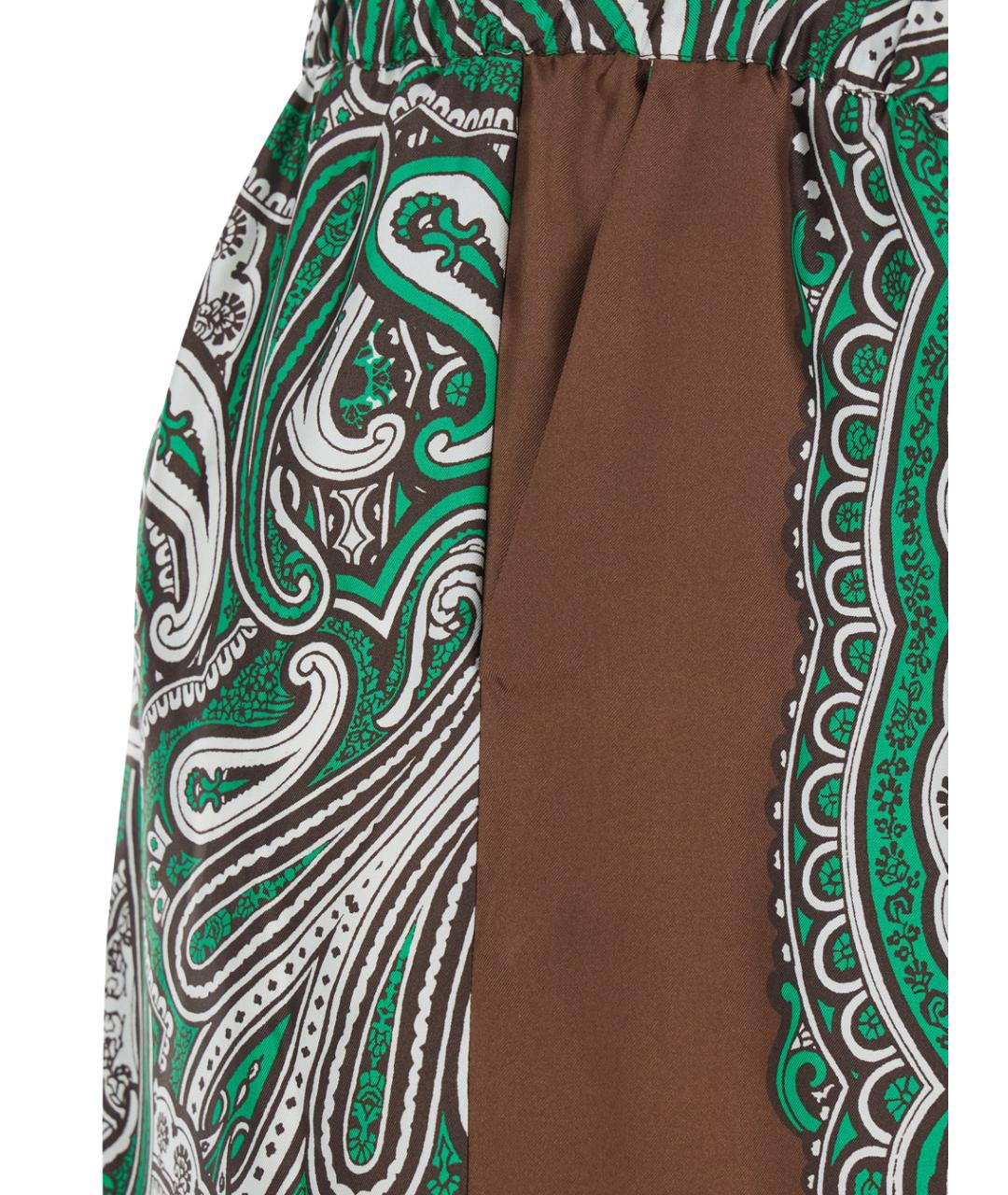 P.A.R.O.S.H. Зеленые шелковые прямые брюки, фото 3