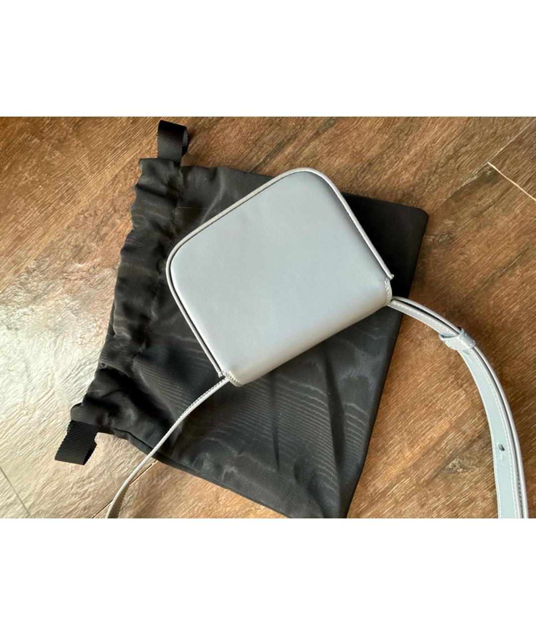 CELINE Голубая кожаная сумка через плечо, фото 8