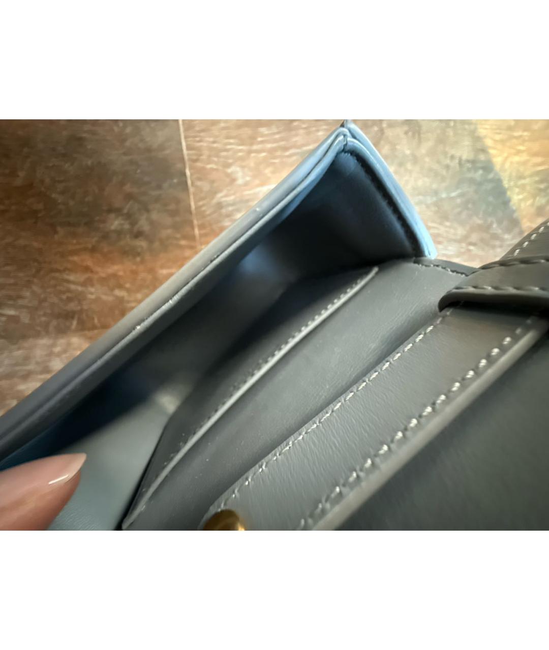 CELINE Голубая кожаная сумка через плечо, фото 6