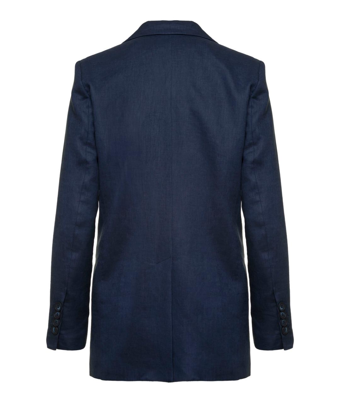 PLAIN Темно-синий льняной жакет/пиджак, фото 2