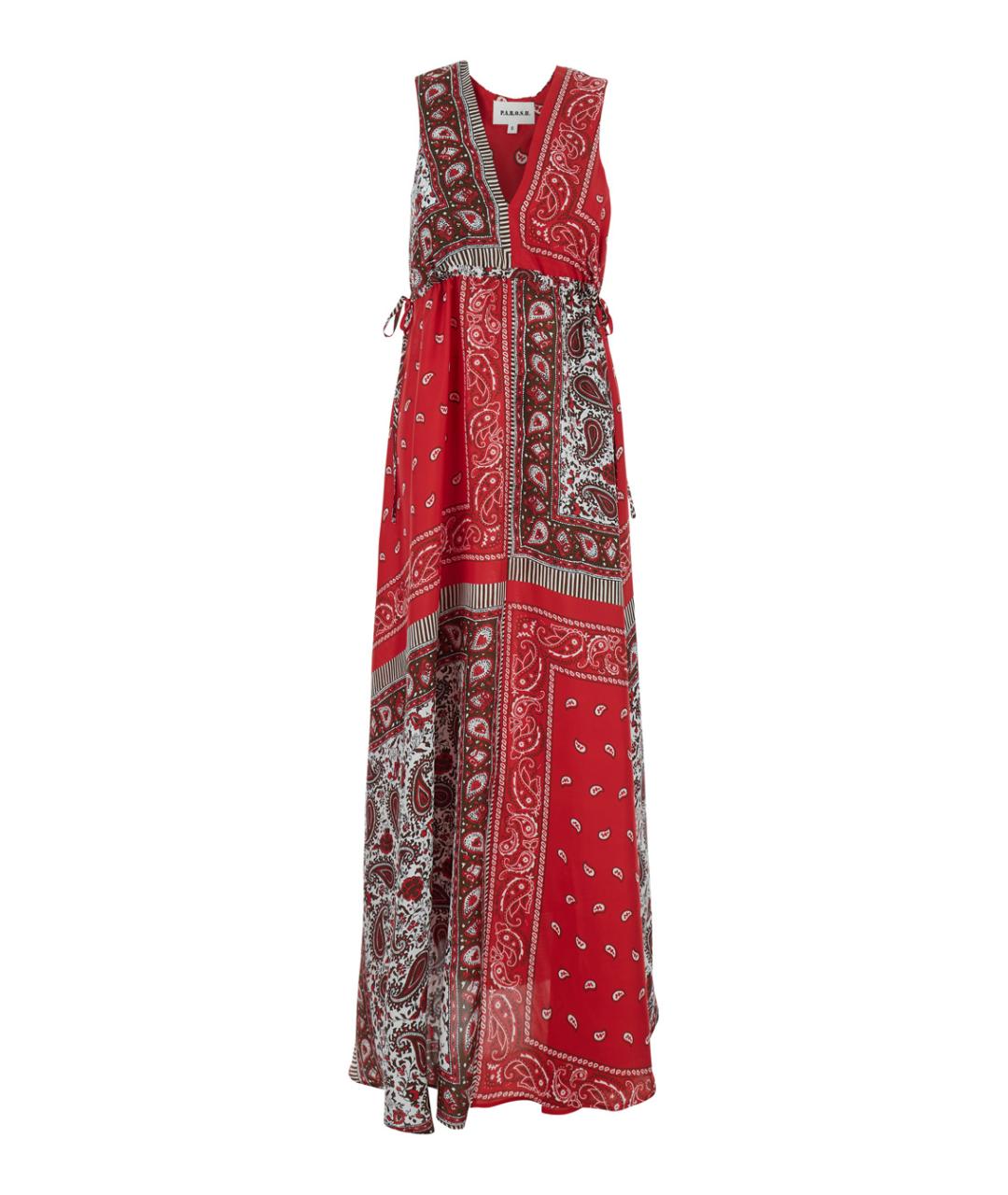 P.A.R.O.S.H. Красное шелковое повседневное платье, фото 1