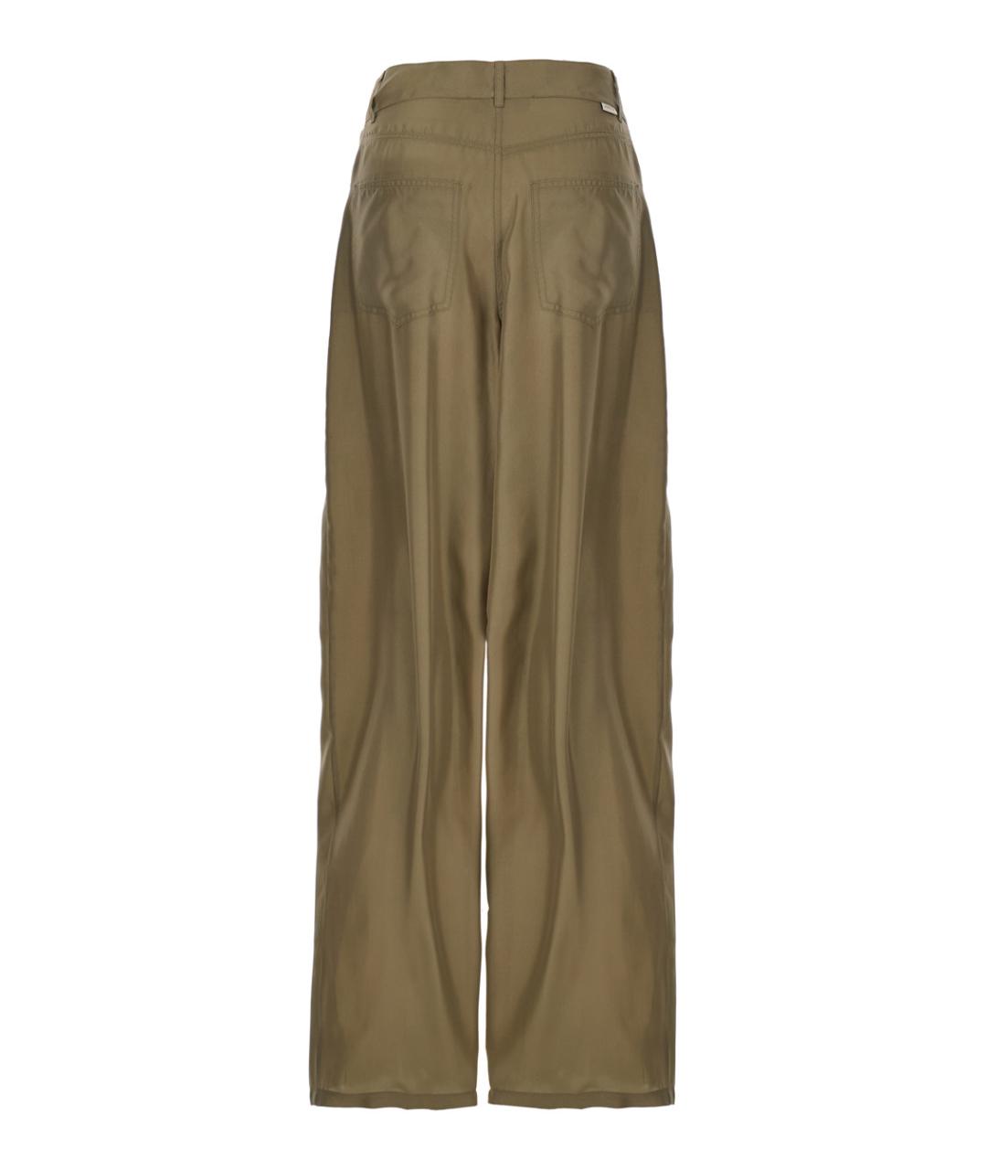 JUCCA Зеленые шелковые прямые брюки, фото 2