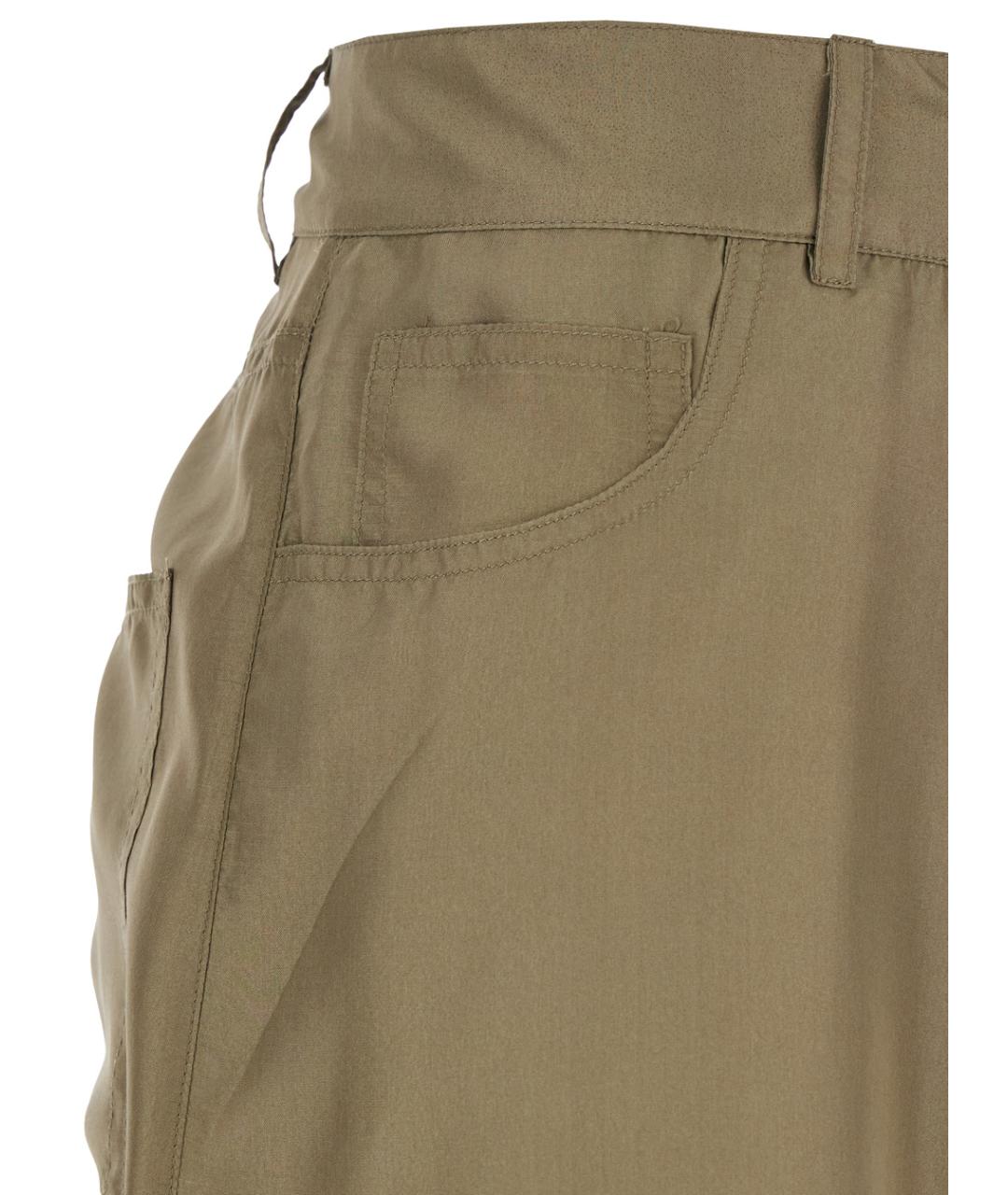 JUCCA Зеленые шелковые прямые брюки, фото 3