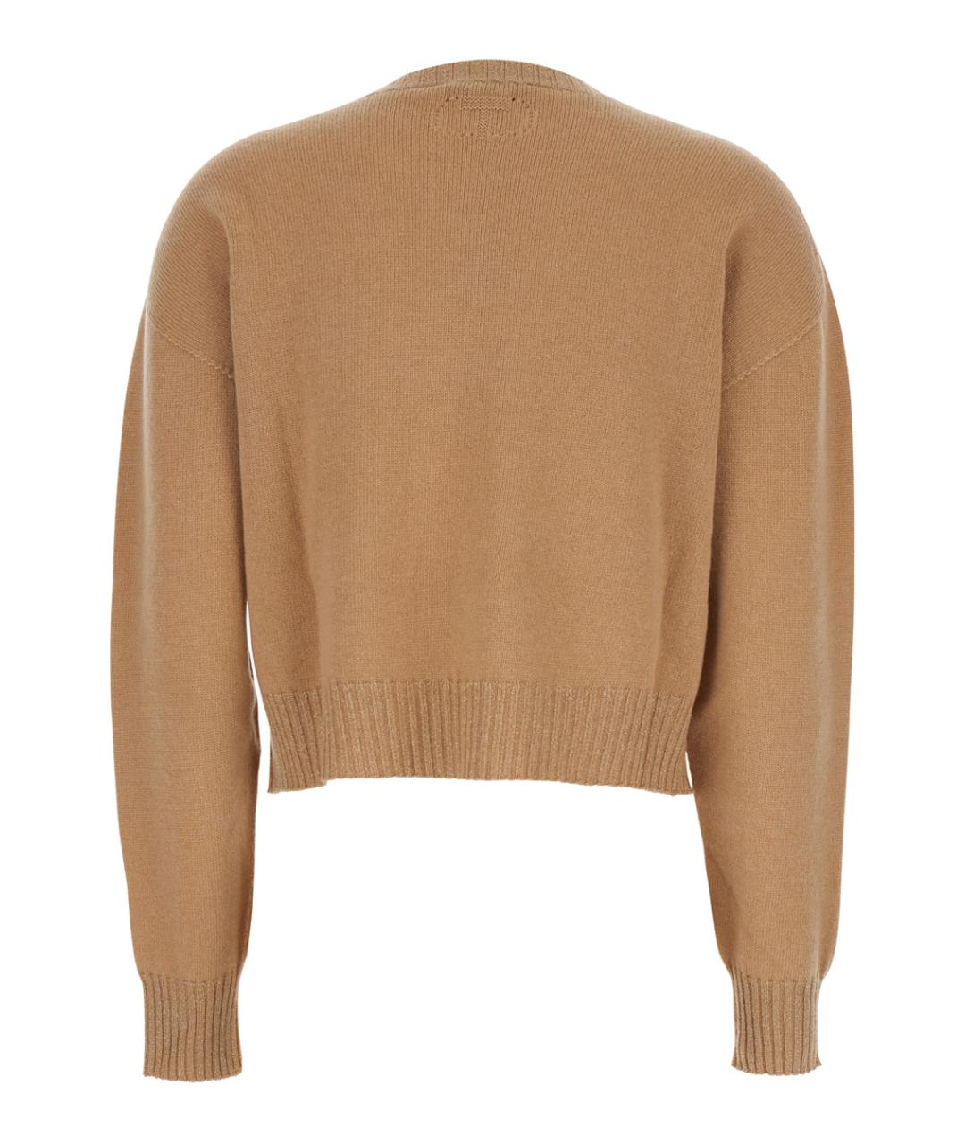 TWIN-SET Бежевый шерстяной джемпер / свитер, фото 2