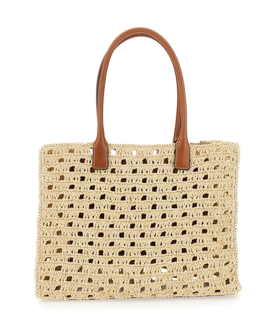 VERSACE Бежевая пелетеная сумка тоут, фото 2