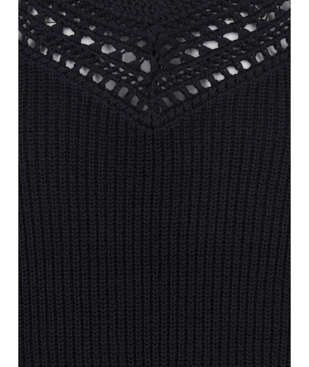 TWIN-SET Черный хлопковый джемпер / свитер, фото 3