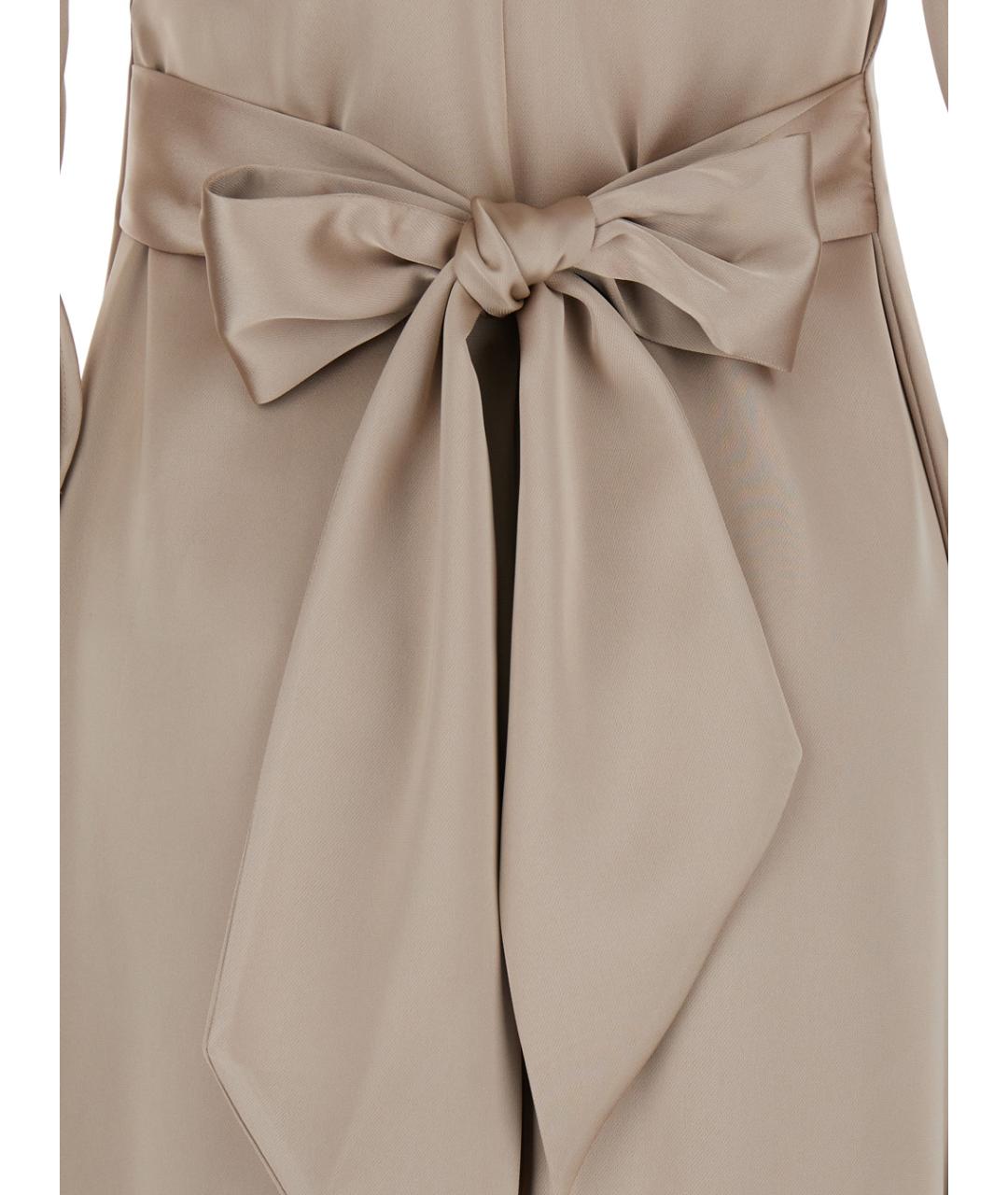 PLAIN Бежевое полиэстеровое коктейльное платье, фото 3