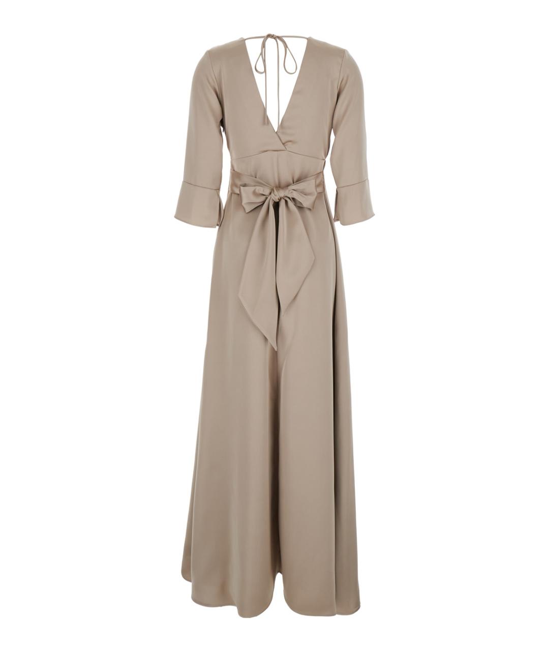 PLAIN Бежевое полиэстеровое коктейльное платье, фото 2