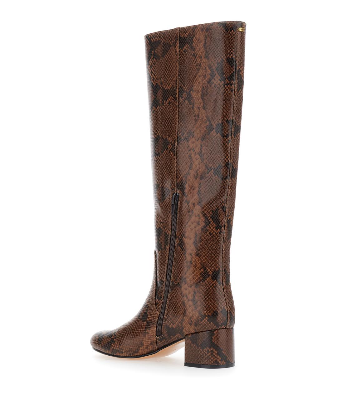 TWIN-SET Коричневые кожаные сапоги, фото 2