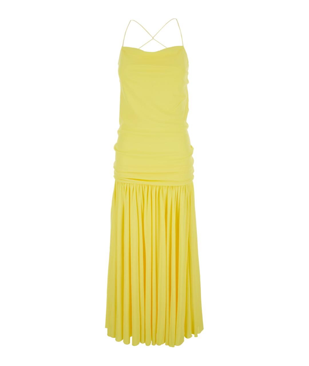 JACQUEMUS Желтое вискозное коктейльное платье, фото 1