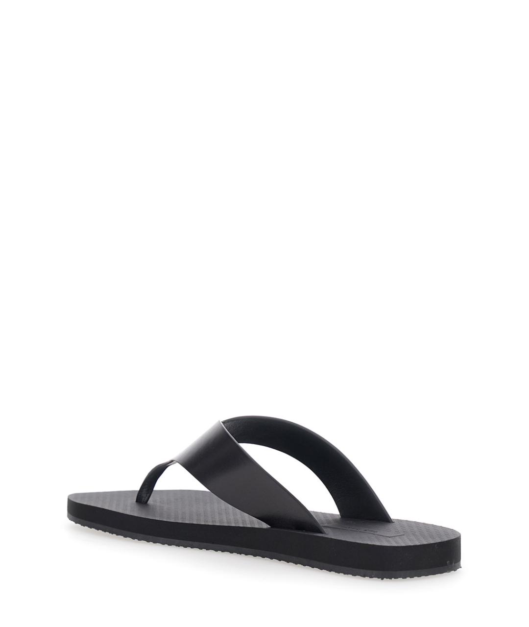 THE ROW Черные кожаные шлепанцы, фото 3