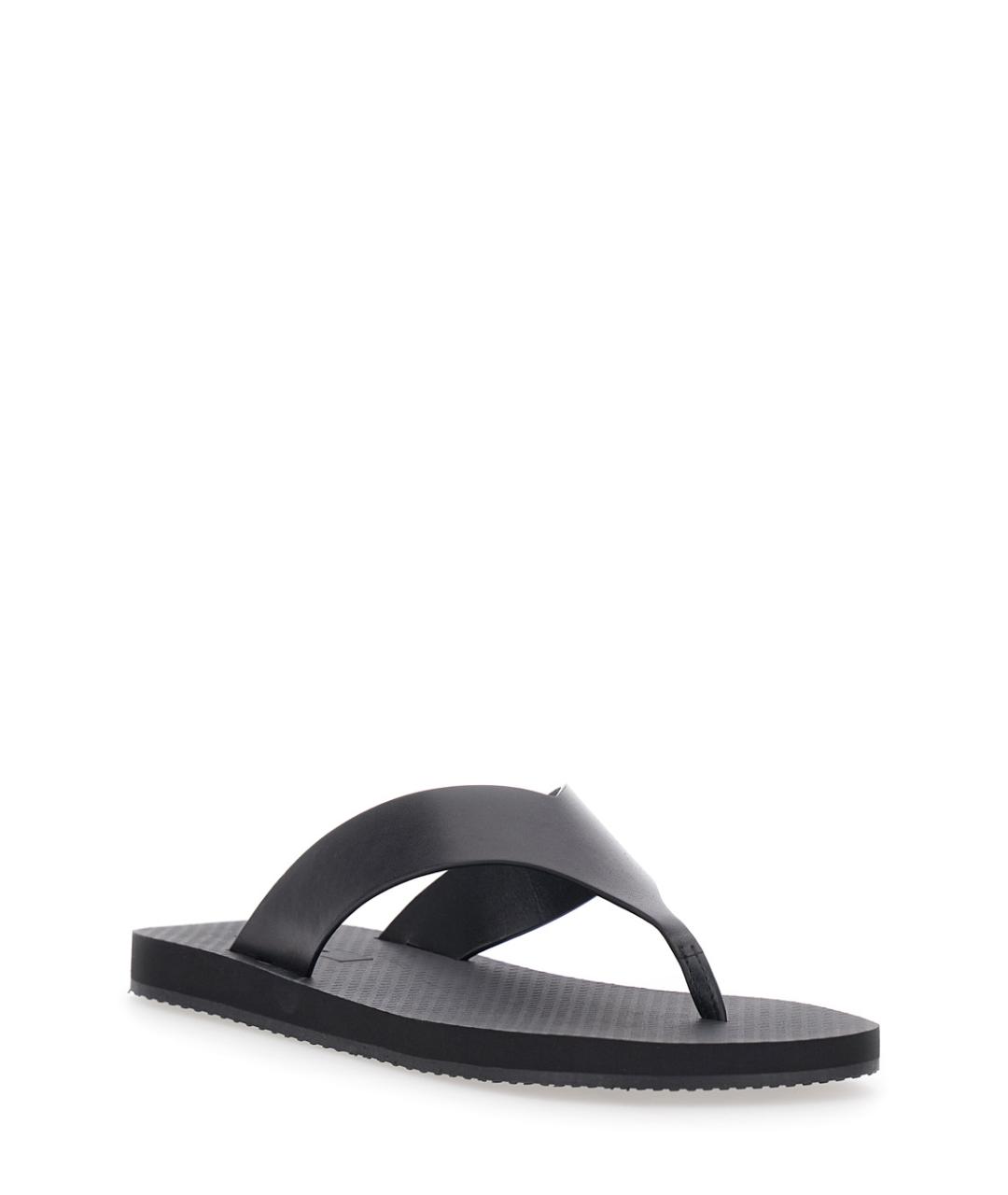 THE ROW Черные кожаные шлепанцы, фото 2