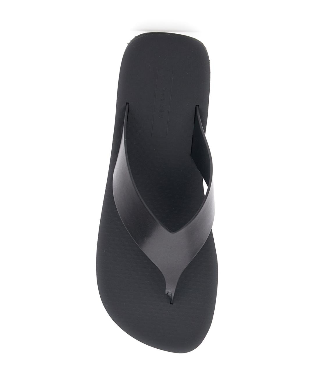 THE ROW Черные кожаные шлепанцы, фото 4