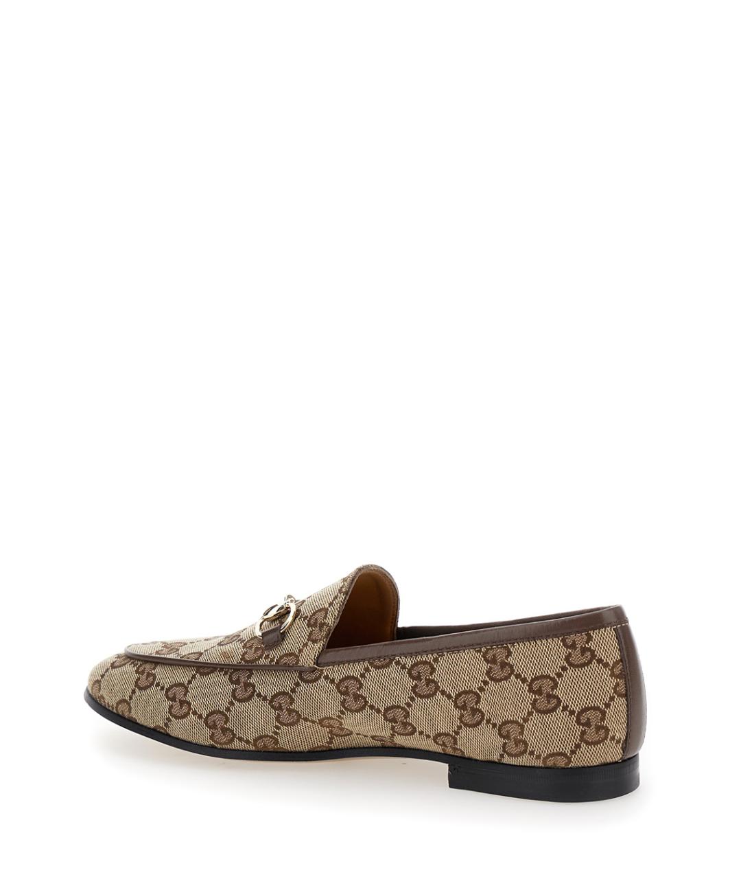 GUCCI Бежевые текстильные лоферы, фото 3