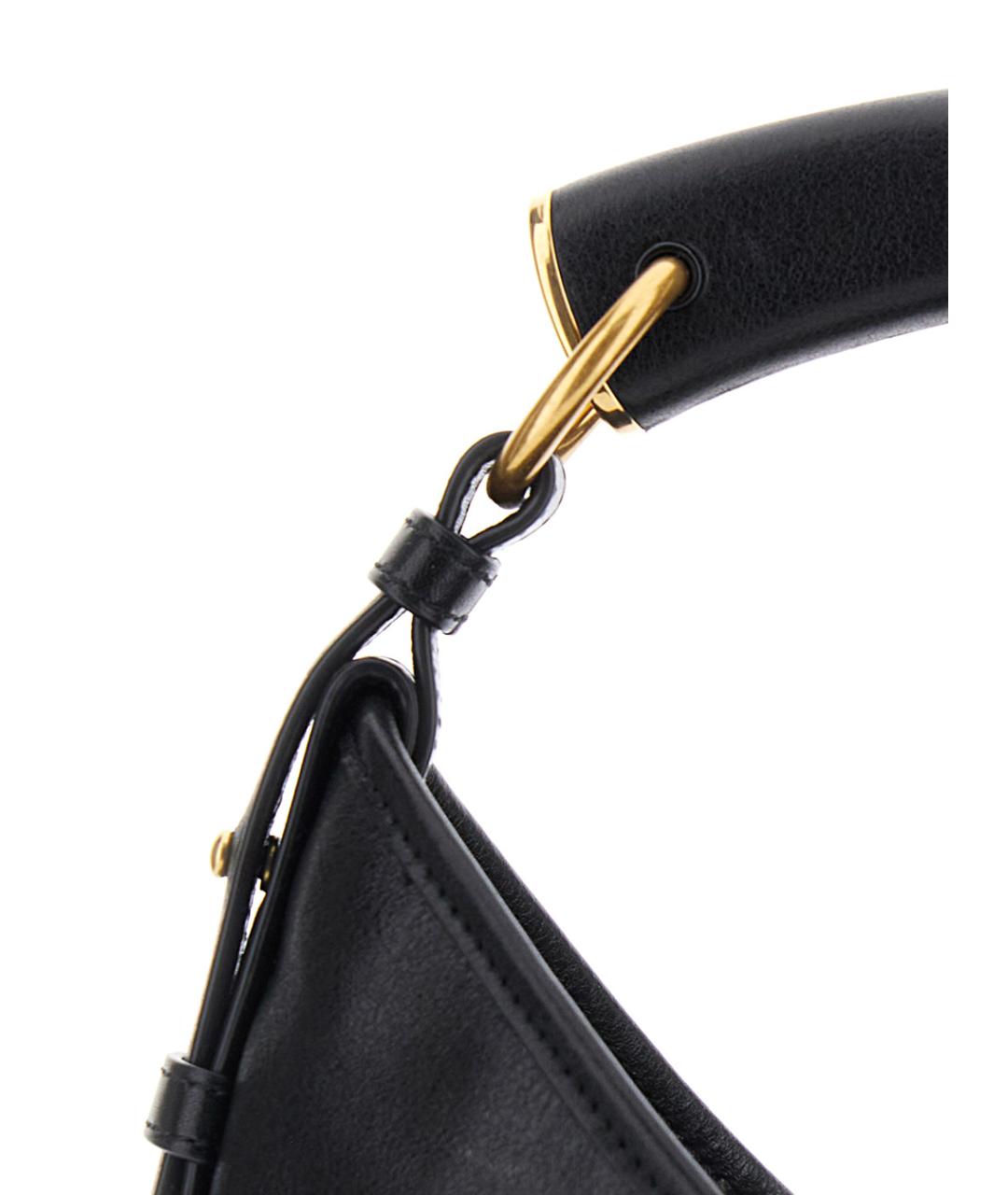 SAINT LAURENT Черная кожаная сумка через плечо, фото 3