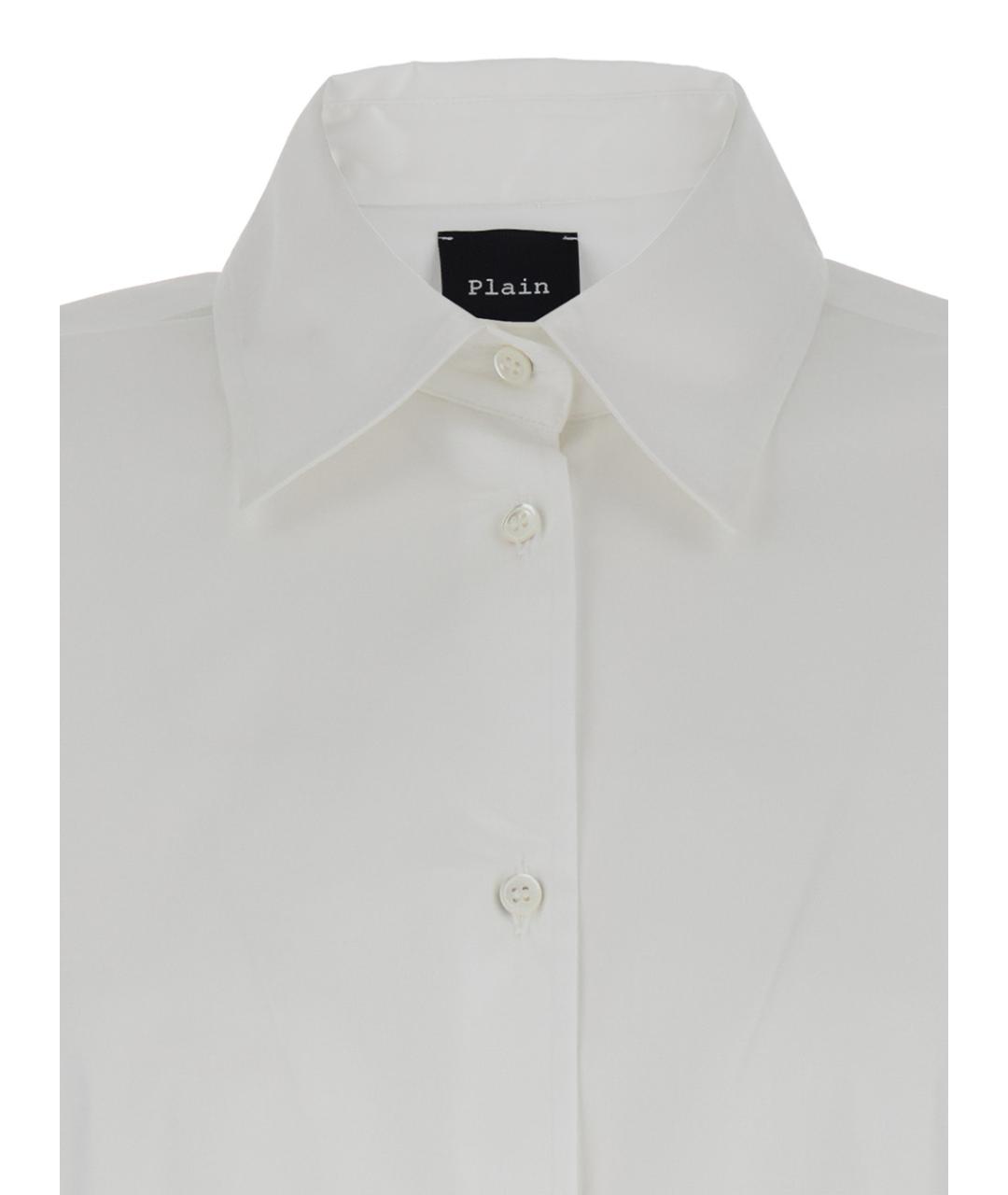 PLAIN Белая хлопковая рубашка, фото 3