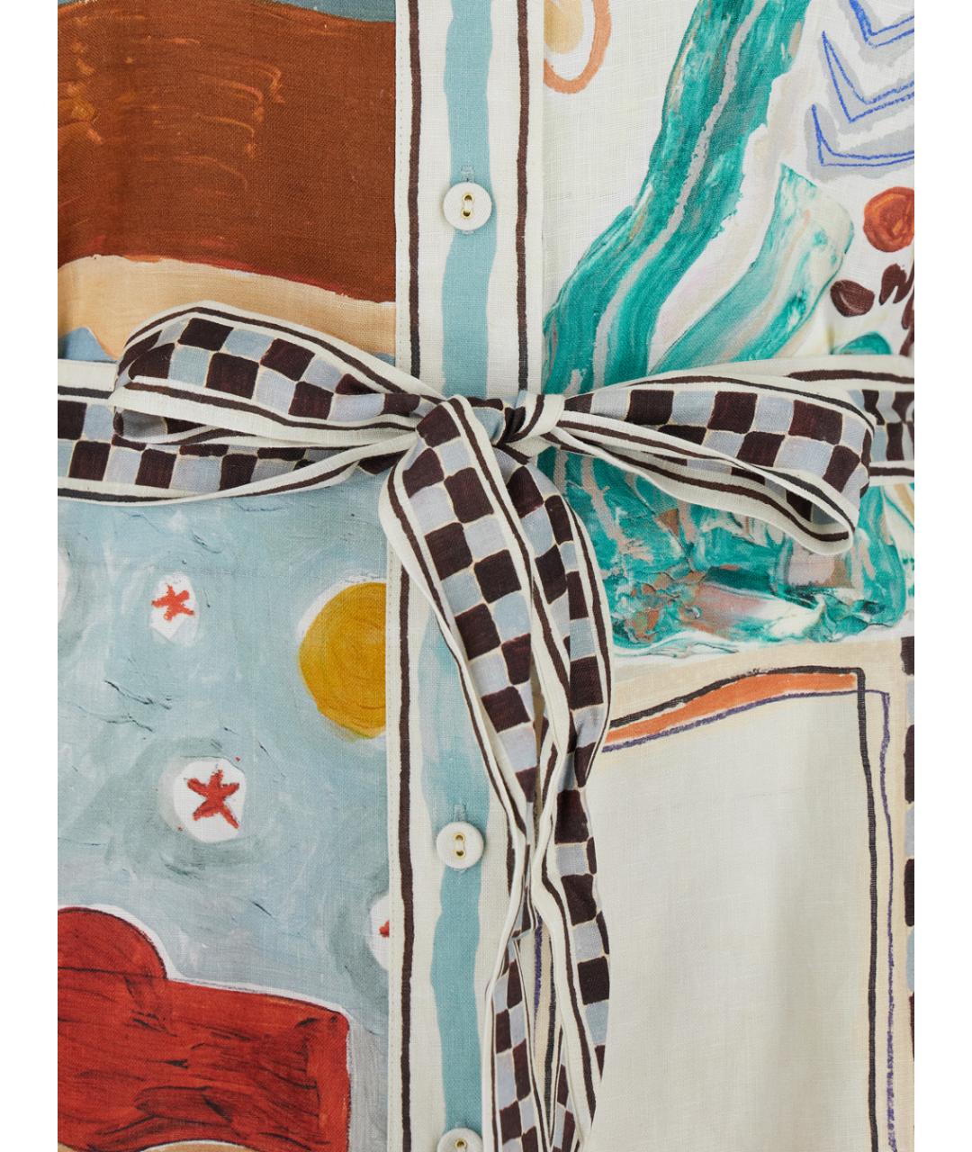 Alemais Мульти льняное повседневное платье, фото 3