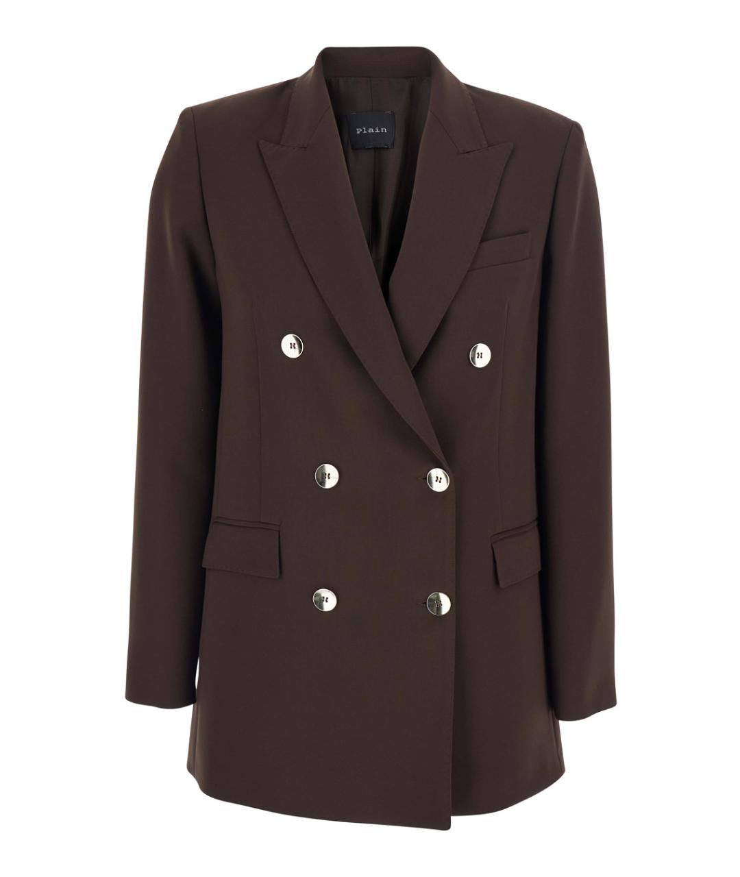 PLAIN Коричневый шерстяной жакет/пиджак, фото 1